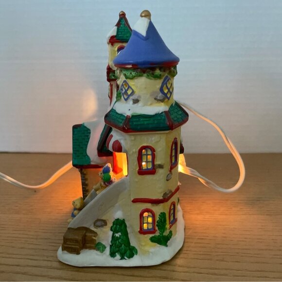 Vintage Enchanted Christmas Village Toy Shop Village Scene Lighted Window Scene - Picture 5 of 12